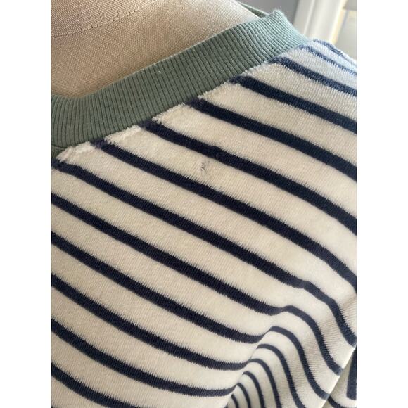 NWT Madewell MWL Velour Crewneck Sweatshirt & Joggers Set in Stripe Size XL - Picture 7 of 9